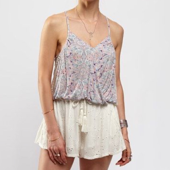 Free People Miles Away Paisley Lace Cutout Tank - Picture 7 of 8
